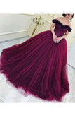 Ball Gown Off The Shoulder Prom Dresses Tulle With Handmade
