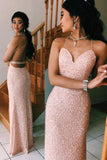 Sparkling Sequined Prom Dress With Open