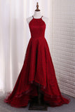 New Arrival Lace Halter Prom Dress High Low