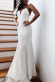 Princess Spaghetti Straps Backless V Neck Mermaid Wedding Dresses Bridal Dresses STB15306