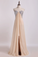 Sweetheart A Line Prom Dresses Chiffon With Slit&Beads Floor
