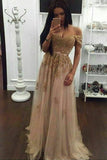 GorgeousTulle Prom Dresses Off The Shoulder With Appliques And