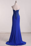 Sweetheart Prom Dresses Sheath Spandex With Applique