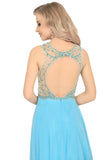 Sexy Open Back Prom Dresses A Line