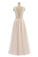 Elegant A Line Pink Tulle Lace High Neck Sleeveless Button Prom Evening Dresses