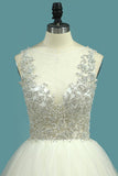 New Arrival A Line Tulle Scoop Beaded Bodice Wedding