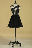 2024 Homecoming Dresses Scoop A Line Chiffon With Applique Short/Mini