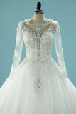 Gorgeous Scoop Wedding Dresses Glitter Tulle With Beading Zipper Back Long
