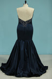 New Arrival Prom Dresses Sweetheart Satin With Beading