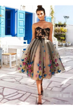 SweetHeart Neckline A Line Homecoming Dresses Colorful Butterflies Appliques Short Prom