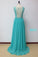 Scoop A Line Exquisite Chiffon Beading Prom Dresses With