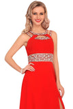 New Arrival Scoop Prom Dresses A Line Chiffon With Beads