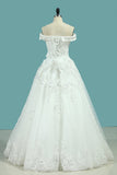 Wedding Dresses A Line Off The Shoulder With Bow Knot And