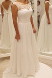 2024 Elegant Mermaid Straps Wedding Dresses Chiffon With Lace And Beaded Belt