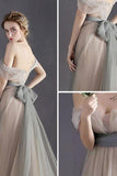 Fairy Prom Dresses A-Line Floor-Length Bowknot Sexy Prom Dress/Evening