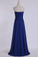 Classic Prom Dresses Strapless A Line Chiffon Floor Length With Ruffles And Beads