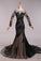 Elegant Evening Dresses Mermaid Black Scoop Tulle With Applique Chic Mother Of Bridal Dresses