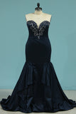New Arrival Prom Dresses Sweetheart Satin With Beading