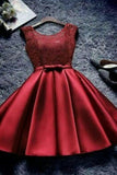 Homecoming Dresses Bridesmaid Dresses A Line Scoop Lace Bodice Satin Lace