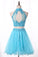Two Pieces Homecoming Dresses A Line Tulle With Beading And