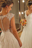 Charming V-Neck A-Line Wedding Dress With