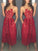 Mid-calf Red Lace Spaghetti Straps with Pockets Sweetheart Homecoming Dresses