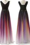 Gradient purple A-line long prom Dress formal prom dress new arrive evening dress 2024