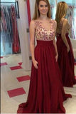 Hot Sales Lace Chiffon Champagne V-Neck Open Back Long Cheap Wine Red Prom Dresses