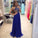 Pretty Royal Blue High Neck A-Line Sleeveless Floor-Length Modest Chiffon Prom Dresses