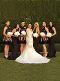 Halter Pearl Pink Open Back Bridesmaid Dress with Black Lace